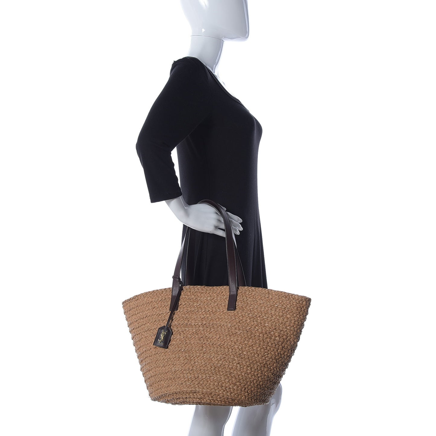 Raffia Calfskin Medium Panier Tote