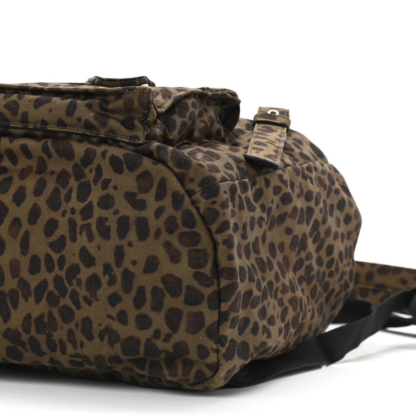 Gabardine Leopard Noe Backpack Khaki Black
