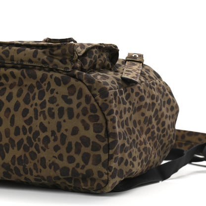 Saint Laurent Gabardine Leopard Noe Backpack Khaki Black 9 of 9