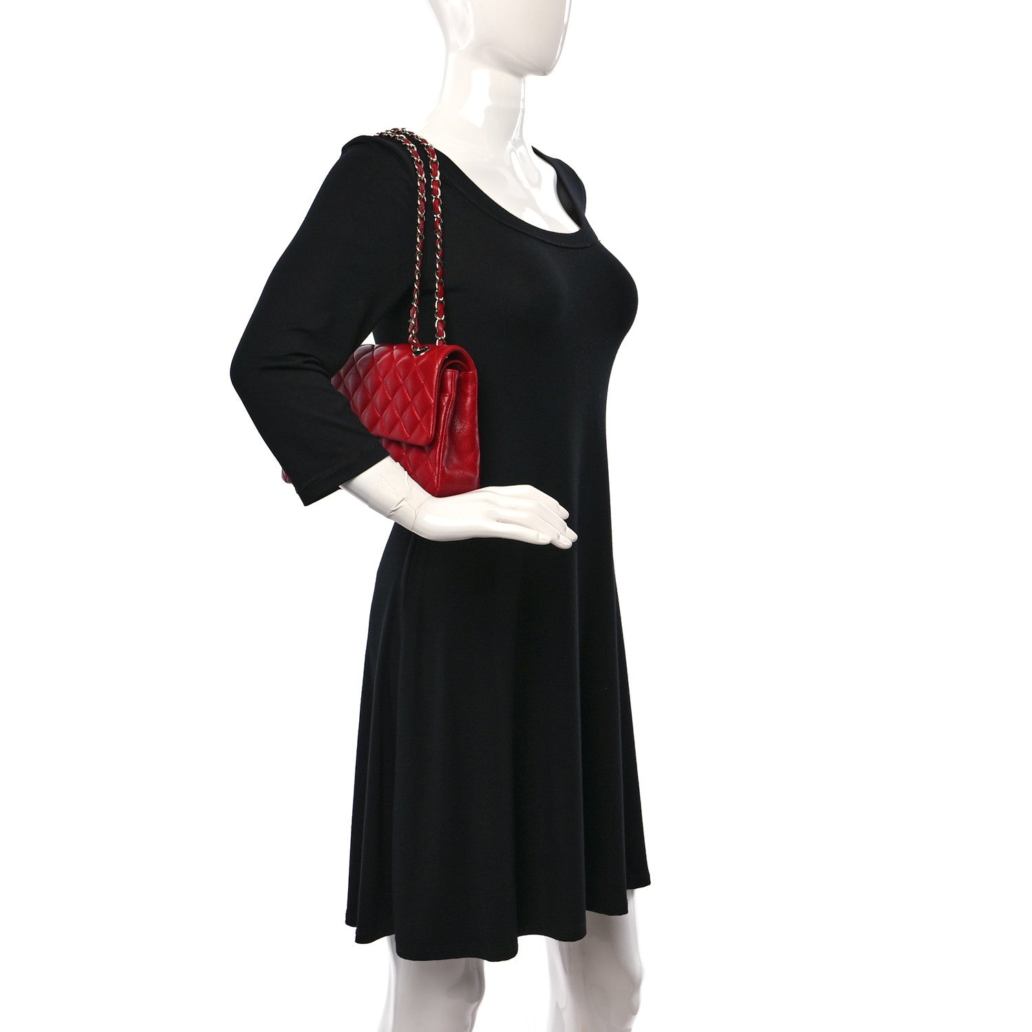 Chanel Caviar Quilted Medium Double Flap Red 2 of 7
