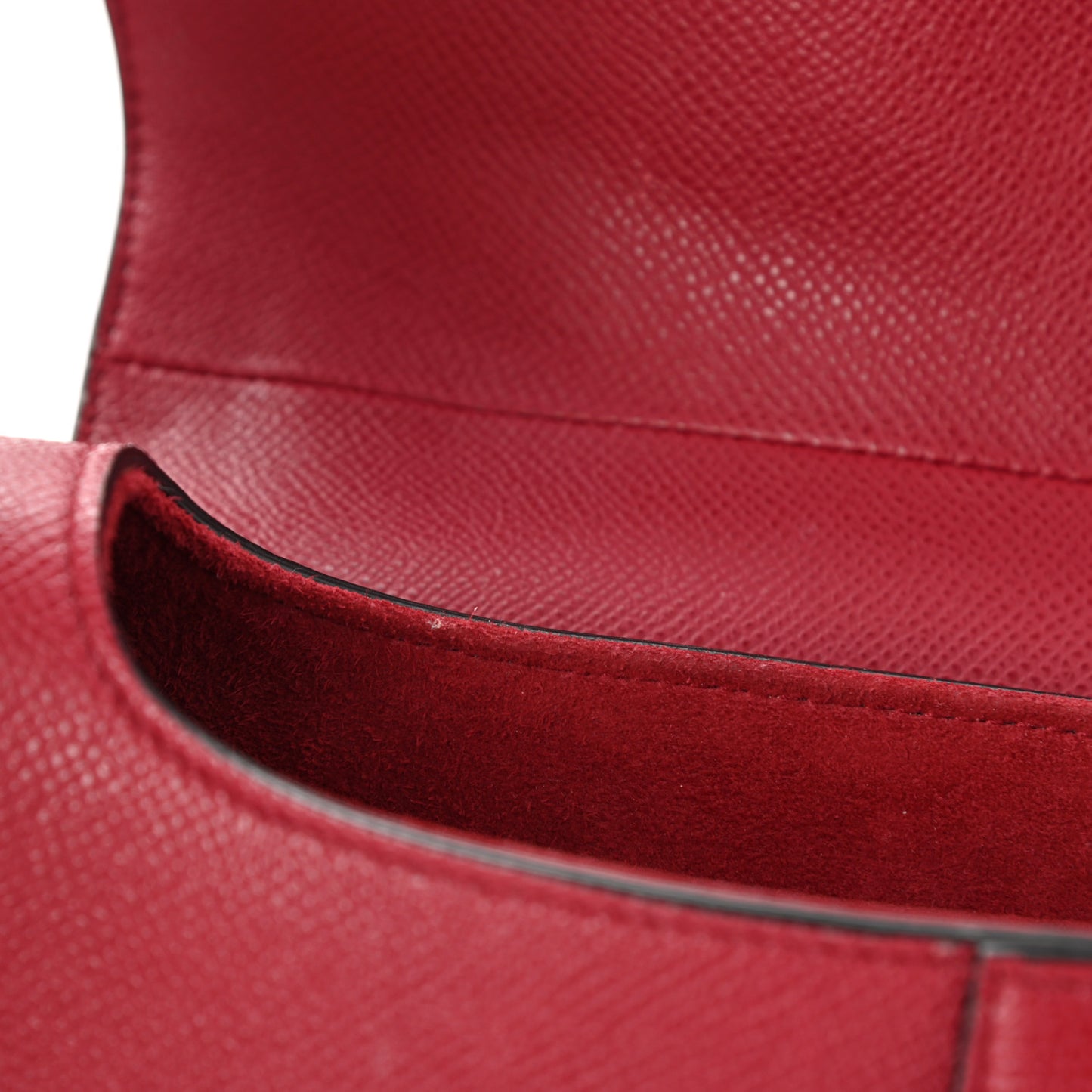 Grained Calfskin Saddle Bag Burgundy