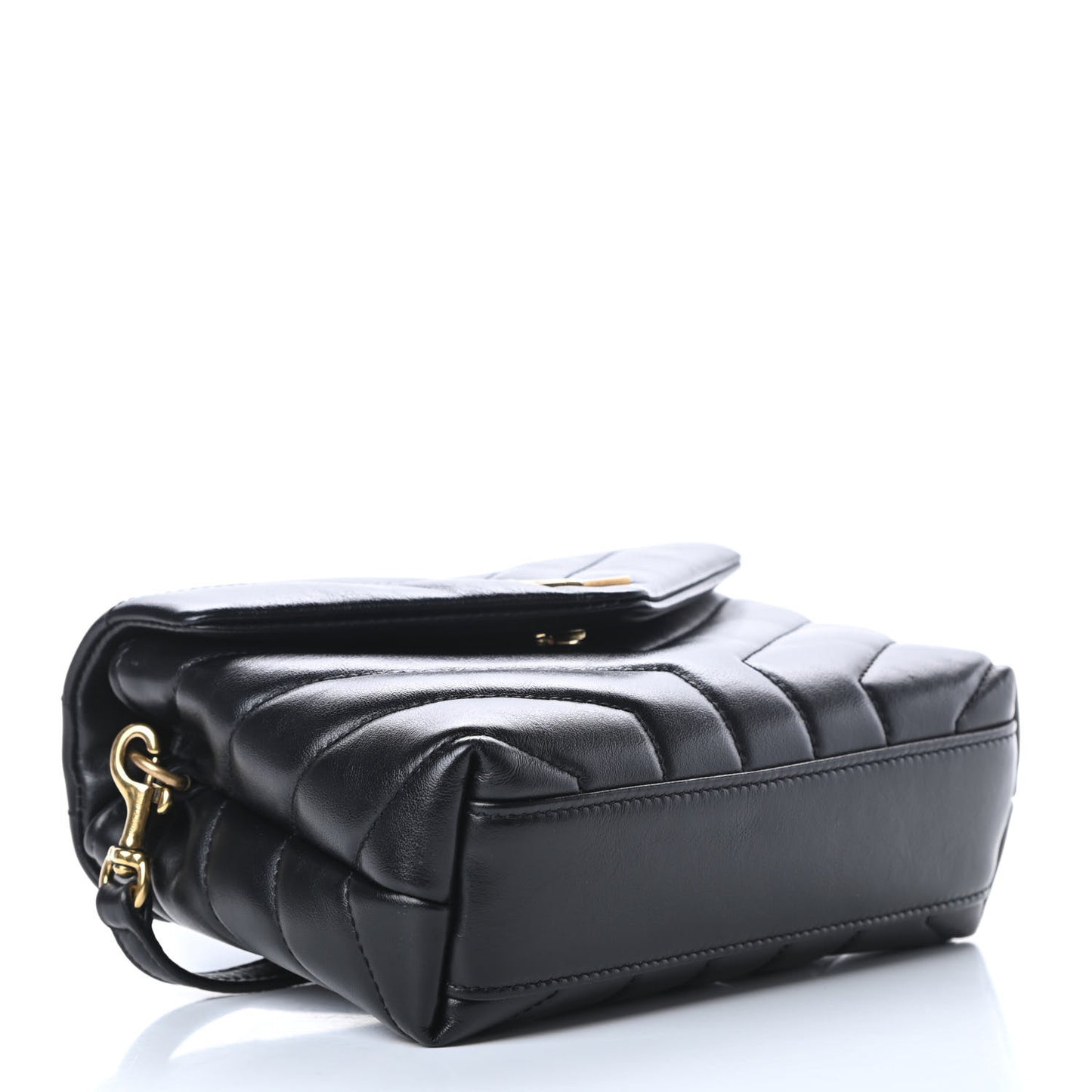 Calfskin Y Quilted Monogram Toy Loulou Crossbody Bag Black