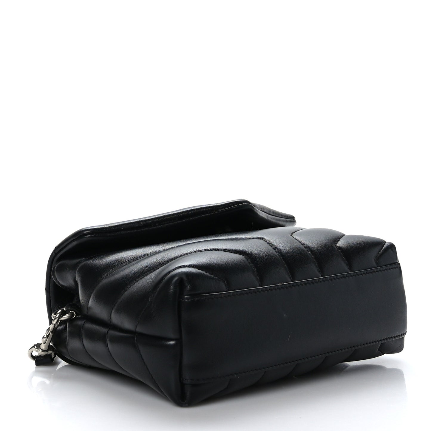 Calfskin Y Quilted Monogram Toy Loulou Crossbody Bag Black