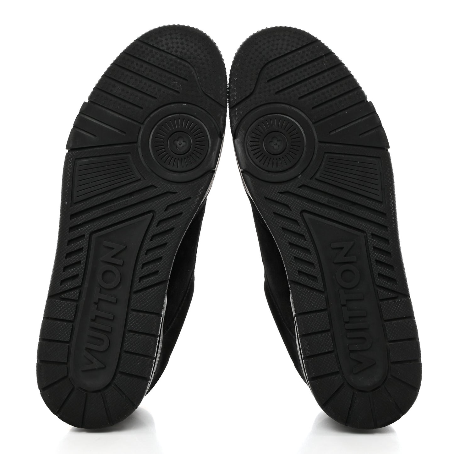 Suede Mens LV Trainer Sneakers 8 Black
