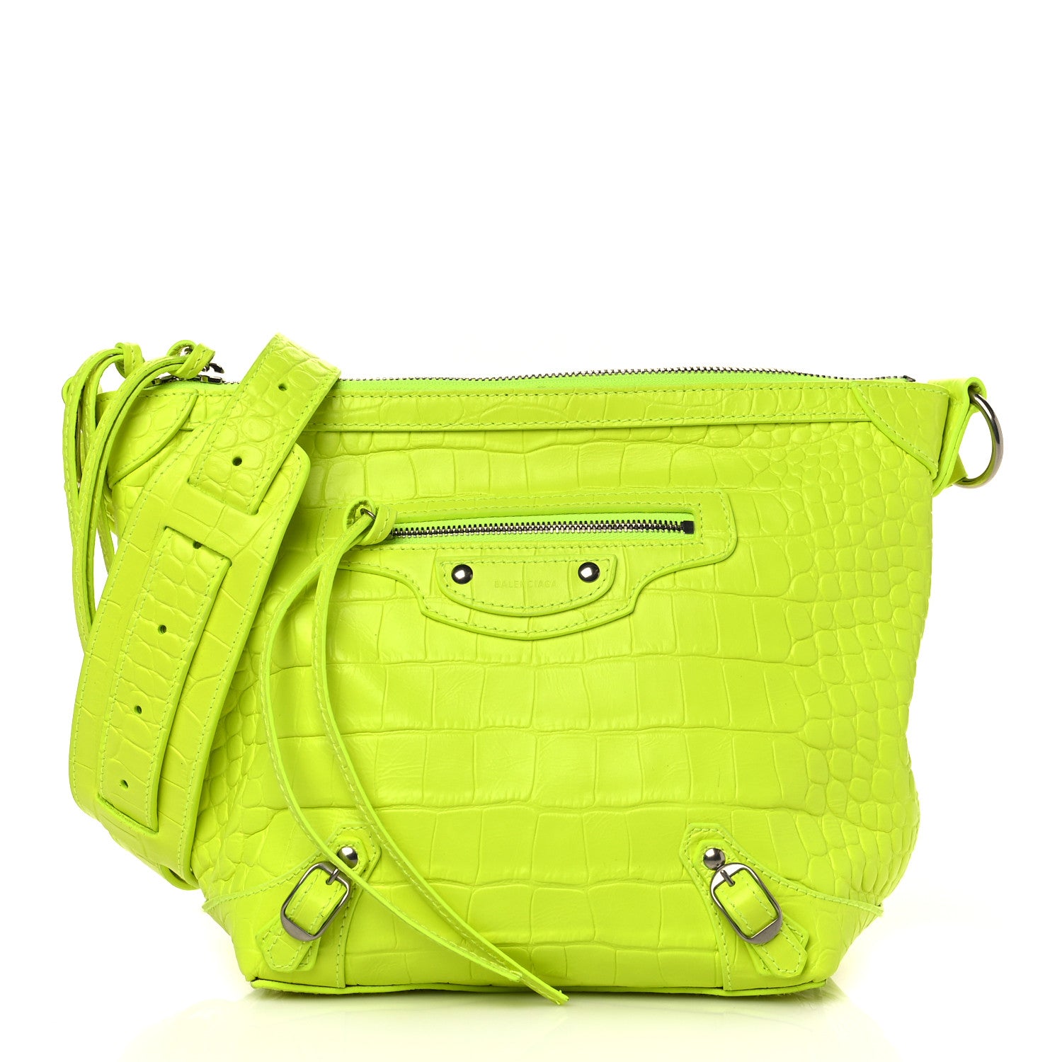 Balenciaga Extra Supple Calfskin Crocodile Embossed Neo Classic Hardware Hobo XS Flou Yellow 1 of 6