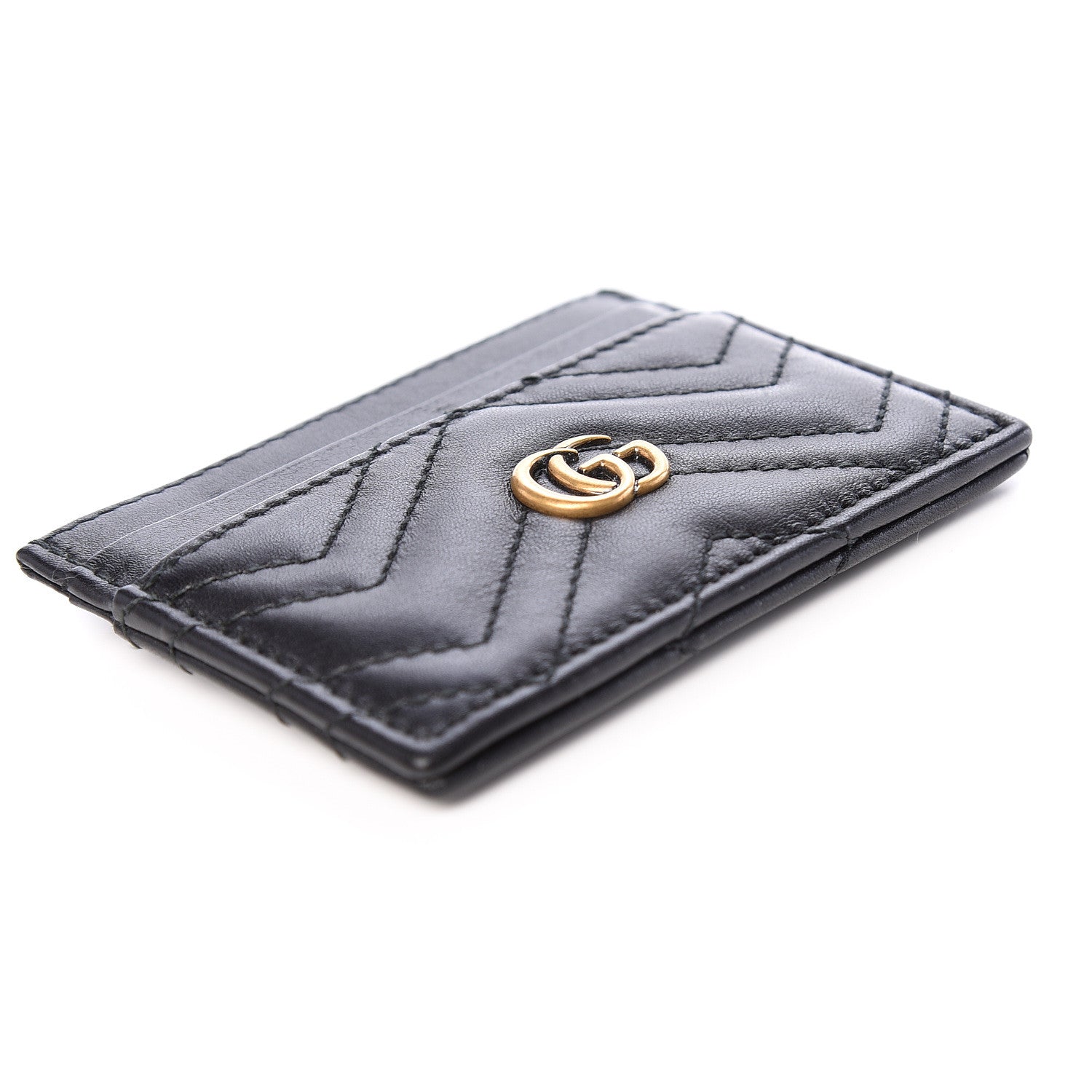 Gucci Calfskin Matelasse GG Marmont Card Holder Black 3 of 7