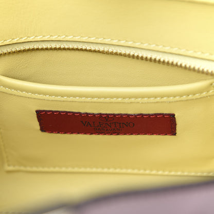 Valentino Garavani Vitello Watercolor Mini Rockstud Double Handle Tote Rose Green Yellow Sky 5 of 8