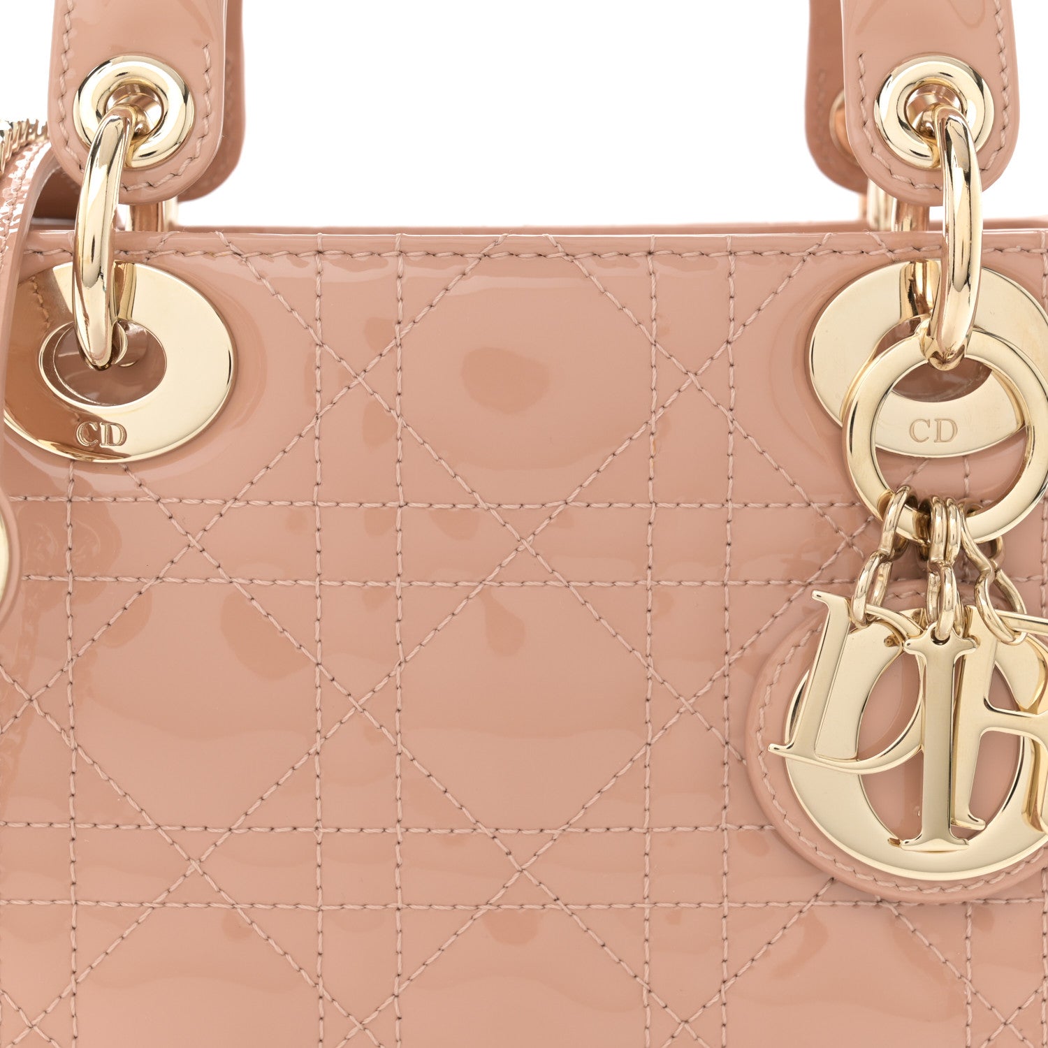 Christian Dior Patent Cannage Mini Lady Dior Rose Des Vents 8 of 10