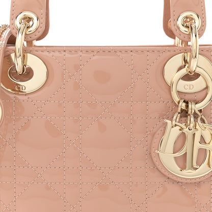 Christian Dior Patent Cannage Mini Lady Dior Rose Des Vents 8 of 10