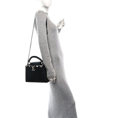 Louis Vuitton Smooth Calfskin Crystal Flowers Capucines BB Black 2 of 9
