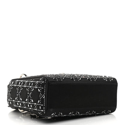 Christian Dior Satin Crystal Cannage Mini Lady Dior Black 4 of 7