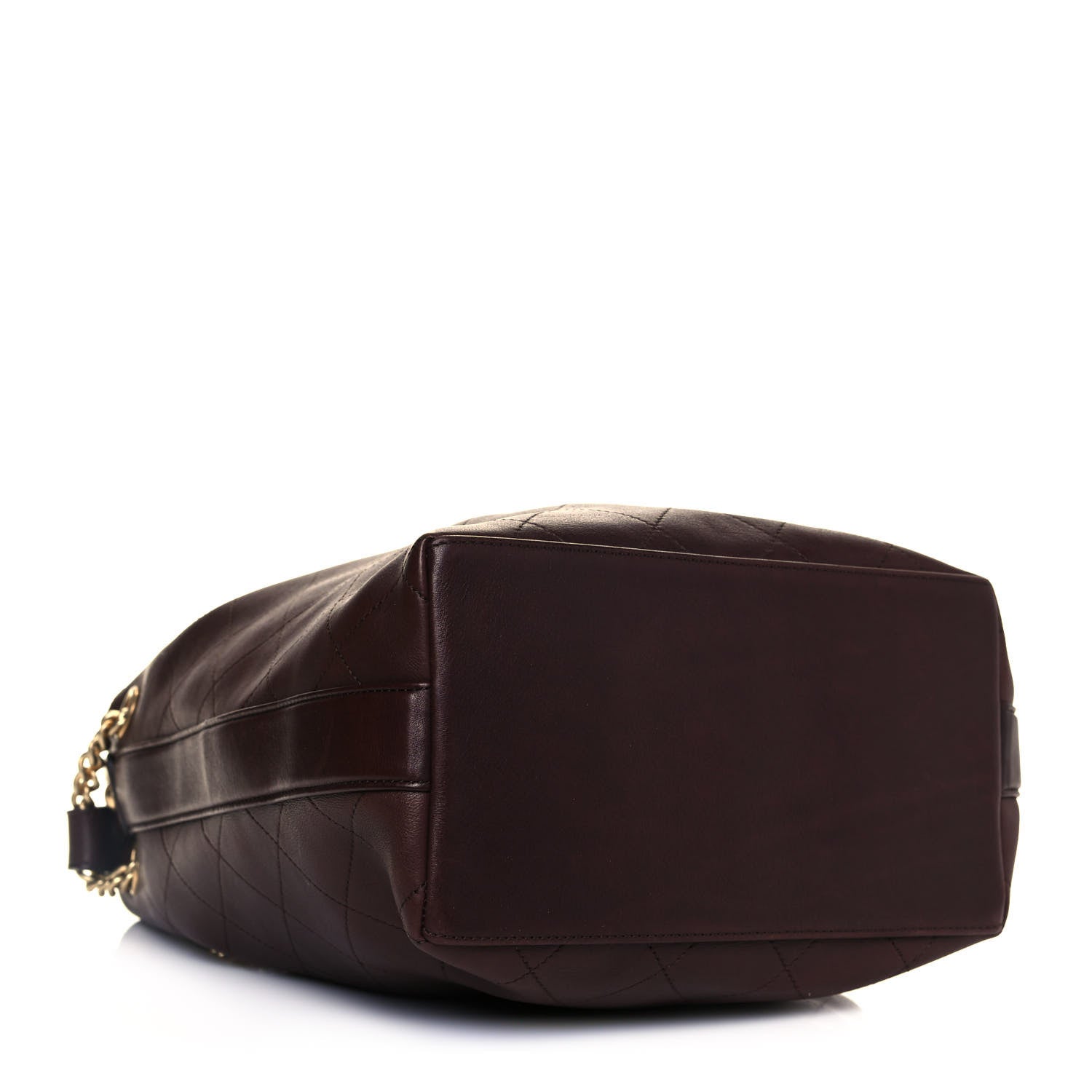 Chanel Calfskin Quilted Small On My Shoulder Drawstring Bag Brown 4 of 13