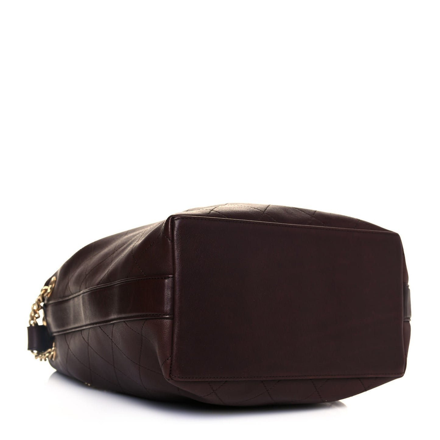Calfskin Quilted Small On My Shoulder Drawstring Bag Brown