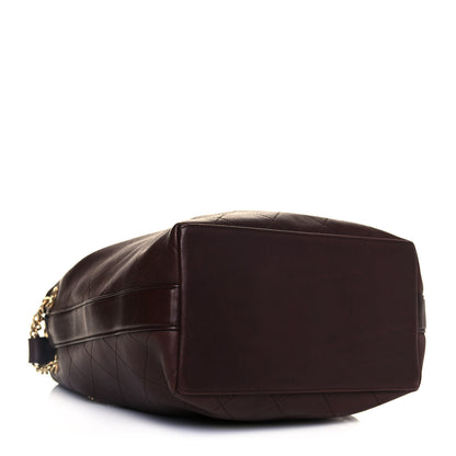 Chanel Calfskin Quilted Small On My Shoulder Drawstring Bag Brown 5 of 14