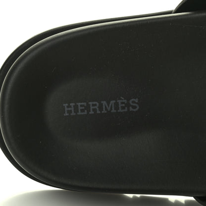Hermes Calfskin Mens Chypre Sandals 43 Black 7 of 8