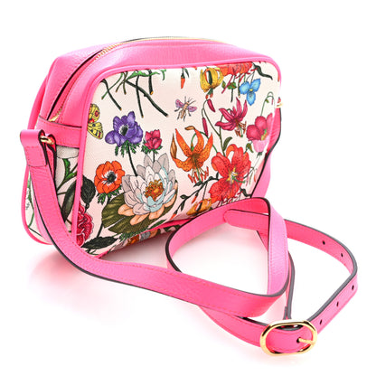 Gucci Canvas Flora Floral Shoulder Bag White Fuchsia Fluo 3 of 9