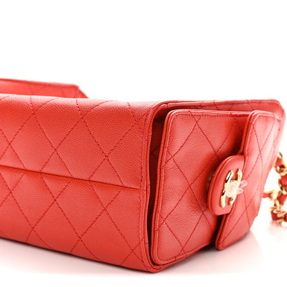 Chanel Caviar Quilted Mini Chanel 25 Handbag Red 10 of 11