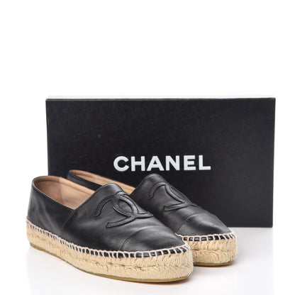 Chanel Lambskin CC Espadrilles 37 Black 13 of 13