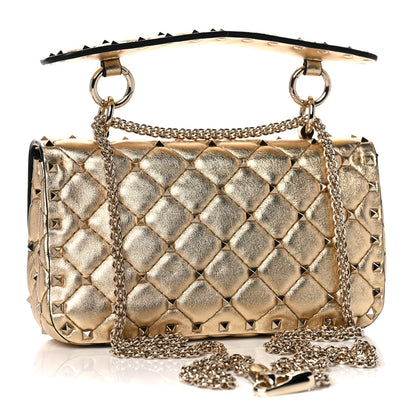 Valentino Garavani Metallic Nappa Small Rockstud Spike Shoulder Bag Mekong 4 of 10