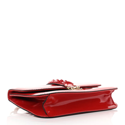 Valentino Garavani Patent Monochrome Medium Glam Lock Rockstud Flap Rosso Valentino 4 of 10