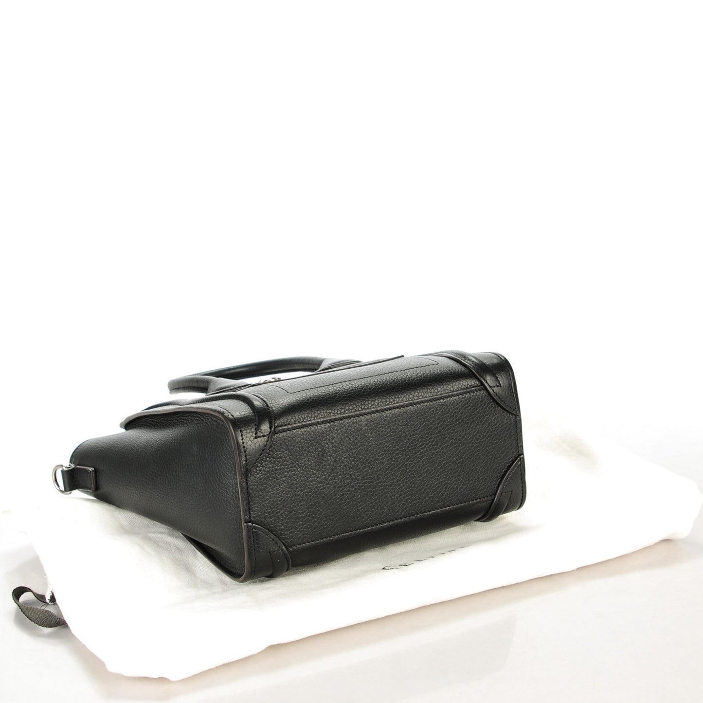 Drummed Calfskin Nano Luggage Black