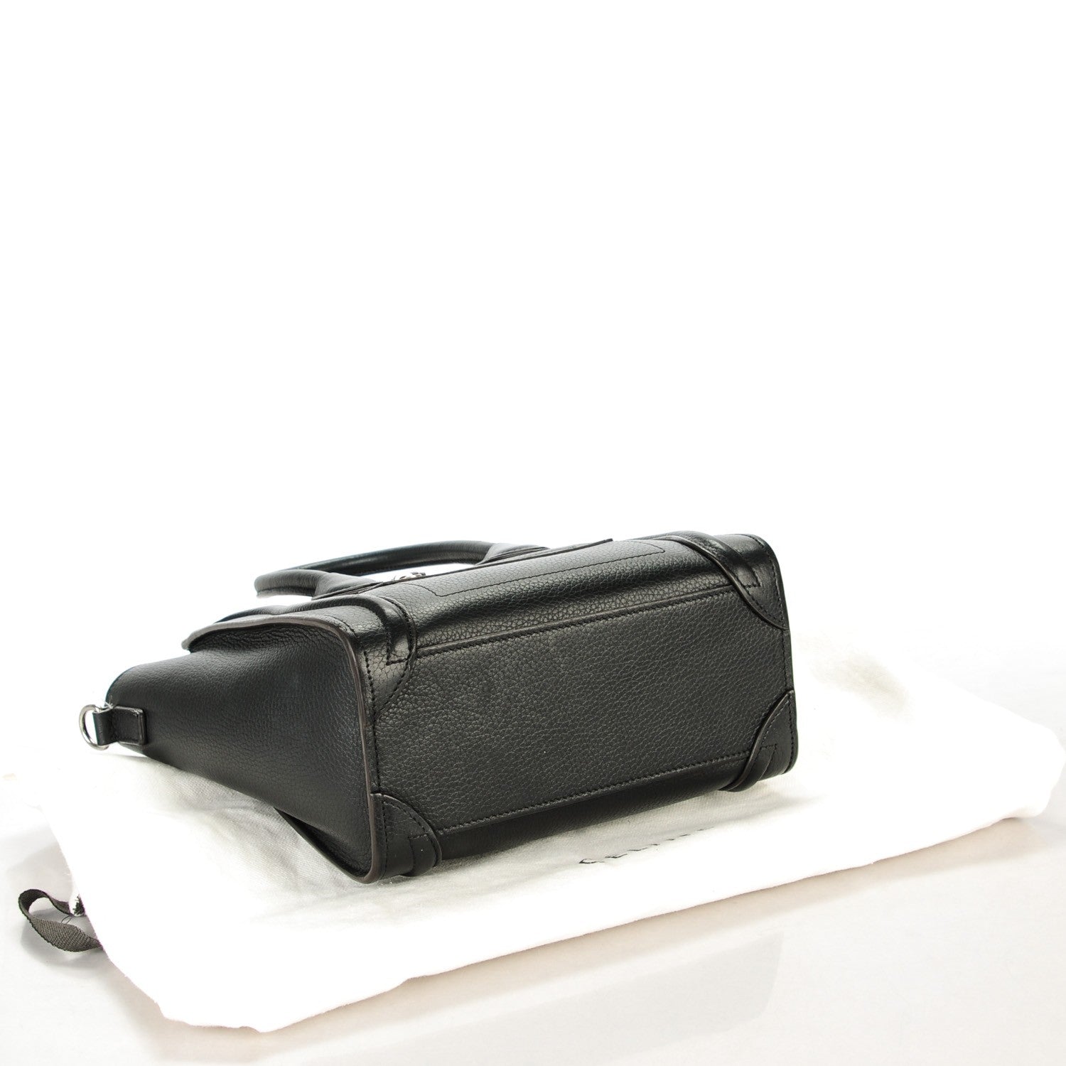 Celine Drummed Calfskin Nano Luggage Black 4 of 7