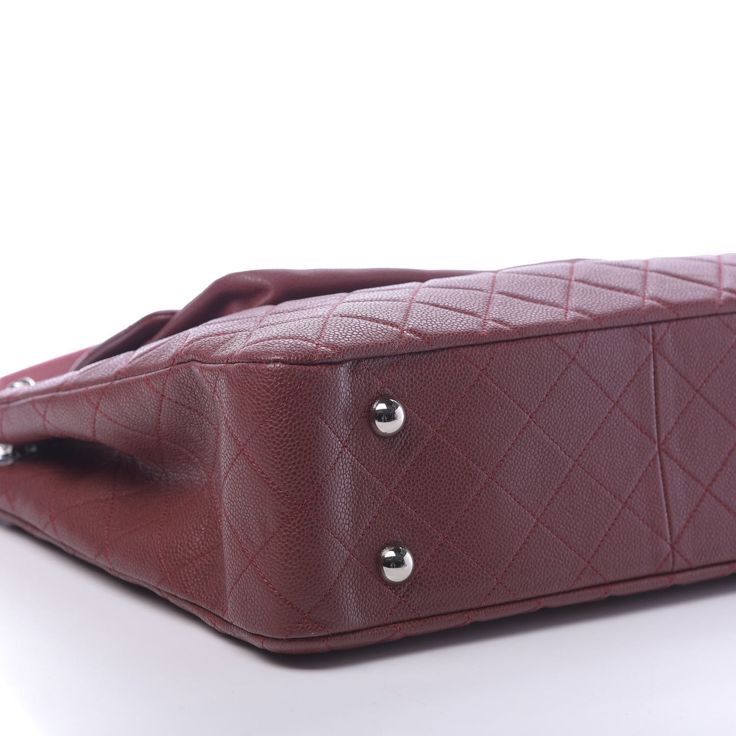 Caviar Quilted Flap Tote Red