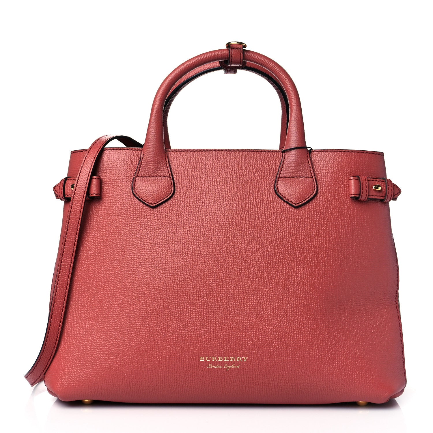 Burberry Grainy Calfskin House Check Medium Banner Tote Mauve Pink 1 of 10