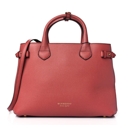 Burberry Grainy Calfskin House Check Medium Banner Tote Mauve Pink 1 of 10