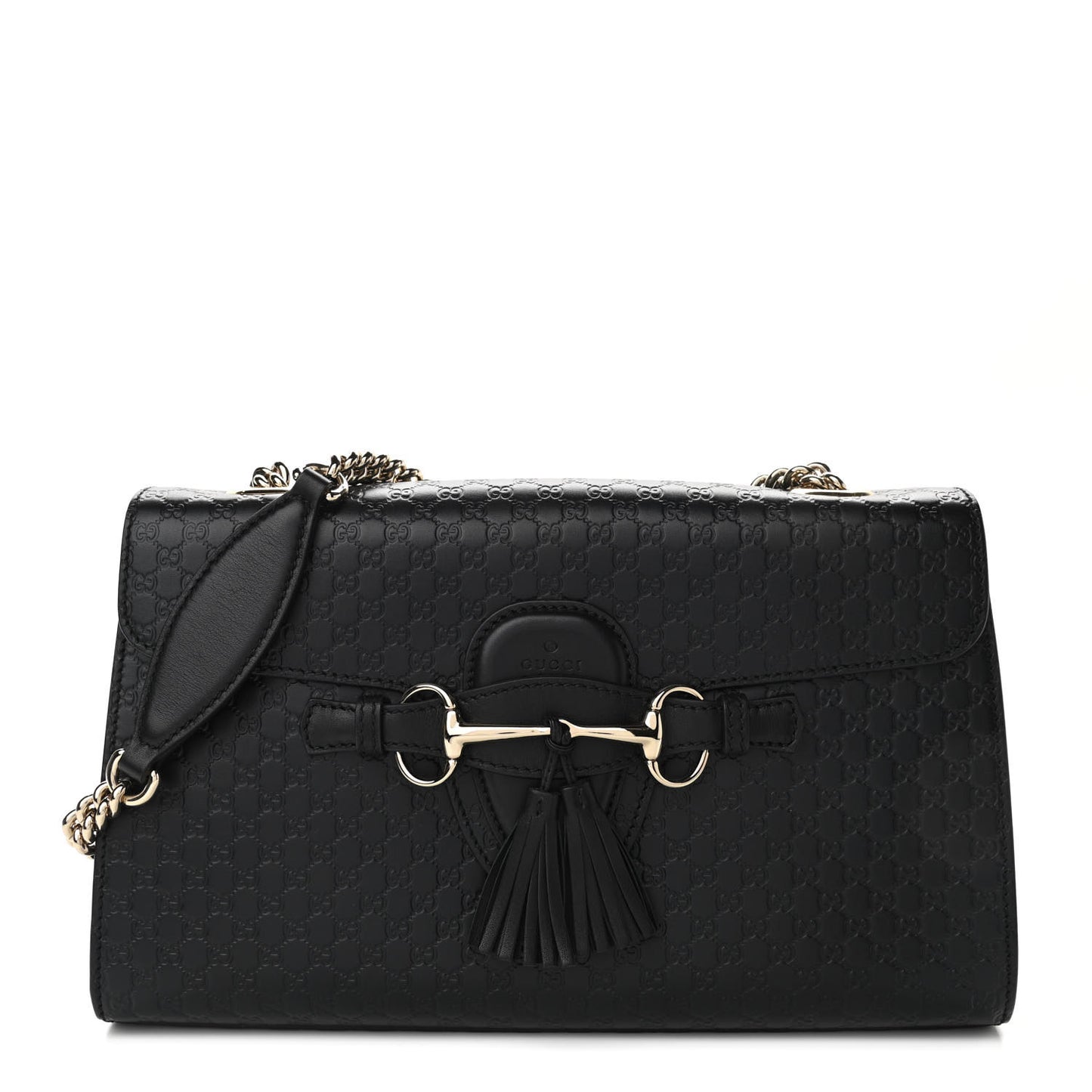 Microguccissima Medium Emily Chain Shoulder Bag Black
