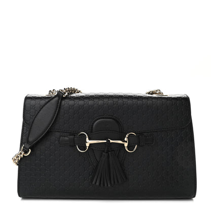 Gucci Microguccissima Medium Emily Chain Shoulder Bag Black 1 of 10