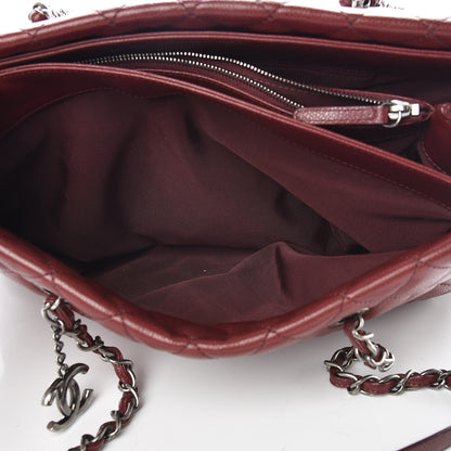 Chanel Caviar Quilted City Shopping Tote Dark Red 7 of 15