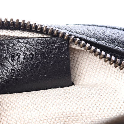 Gucci Velvet GG Monogram Textured Calfskin Round Shoulder Bag Red Cipria Black 6 of 10