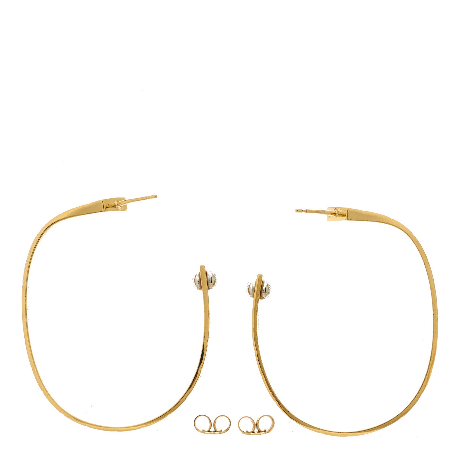Louis Vuitton Metal Nanogram Hoop Earrings Gold 3 of 6
