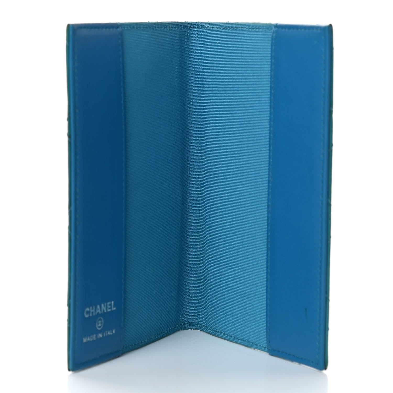 Chanel Patent Calfskin Quilted Passport Holder Blue 5 of 8