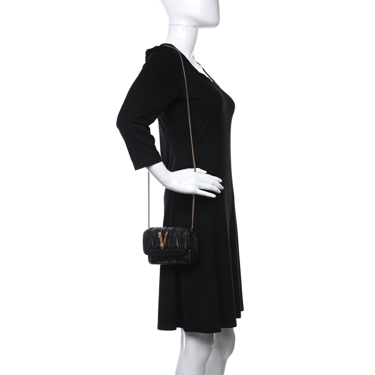Nappa Quilted Virtus Evening Bag Black