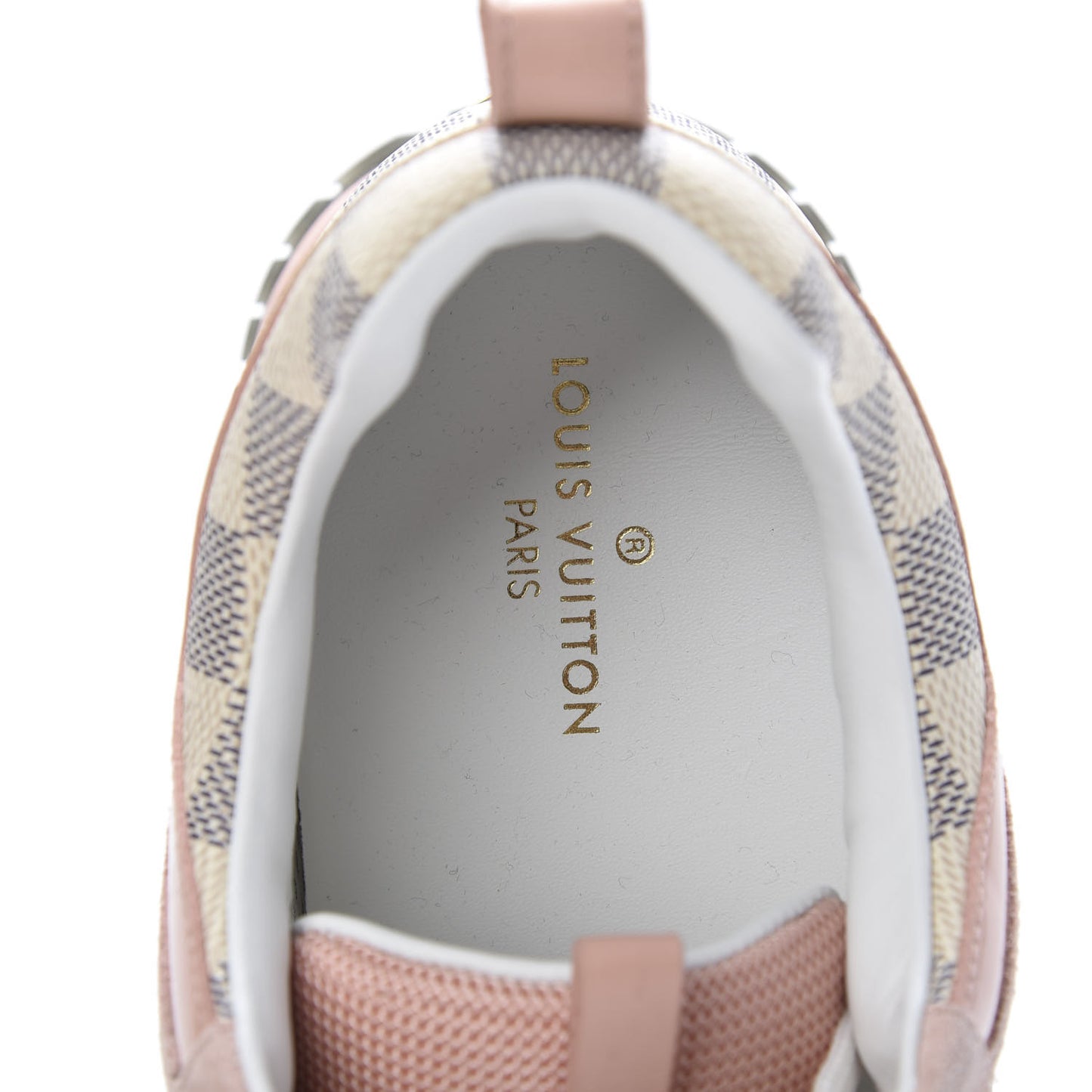Suede Damier Azur Run Away Sneakers 39.5 Pink