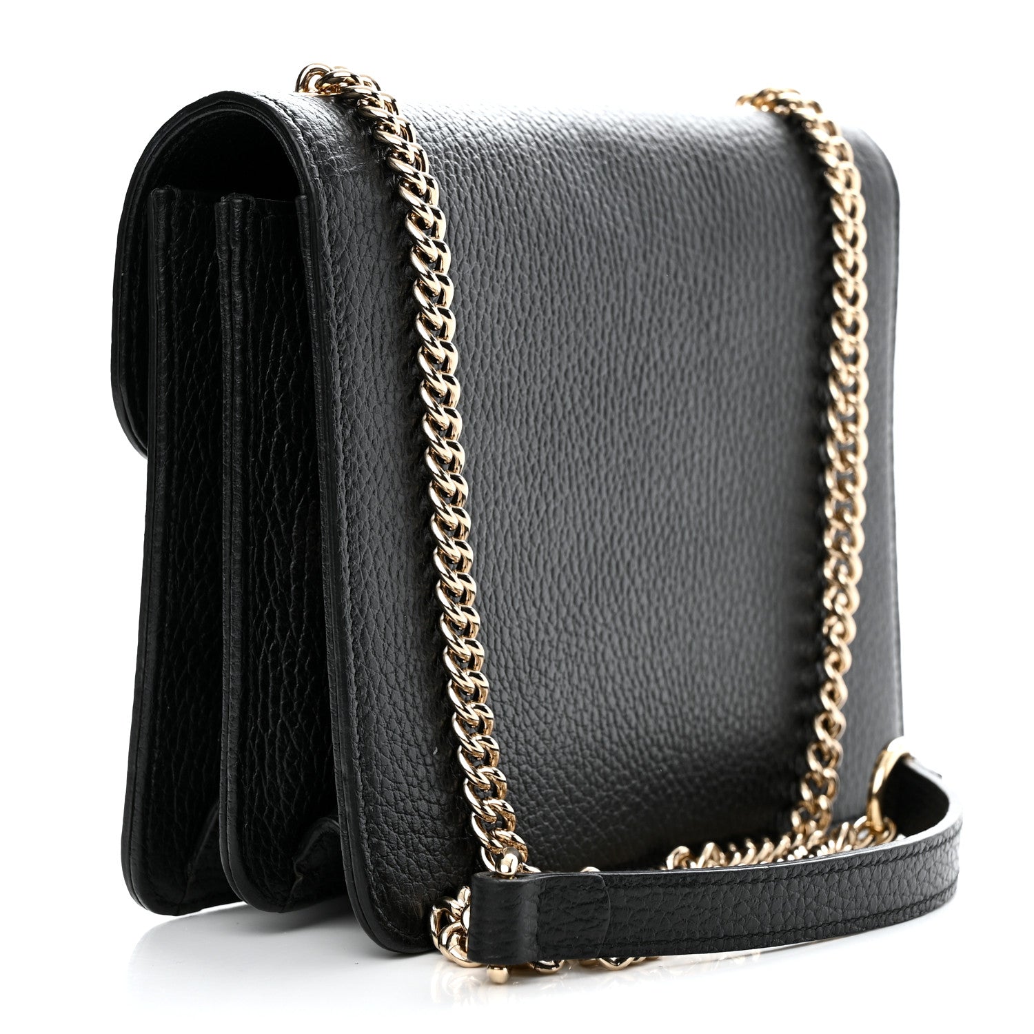 Gucci Dollar Calfskin Small Interlocking G Shoulder Bag Black 3 of 11