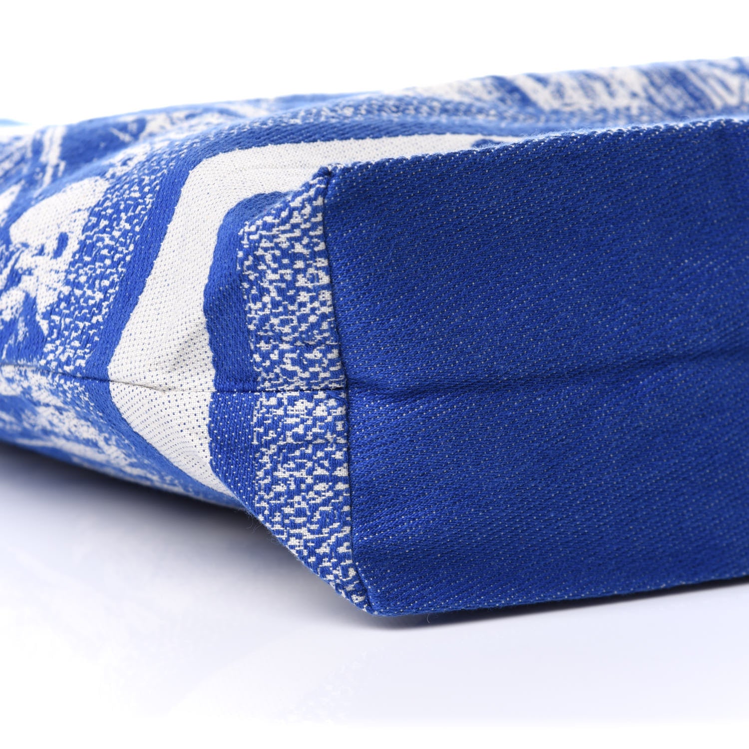 Christian Dior Canvas Print Cruise Tote Ivory Blue 5 of 9