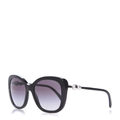 Chanel Acetate Butterfly Winter Pearl Sunglasses 5339-H Black 1 of 8