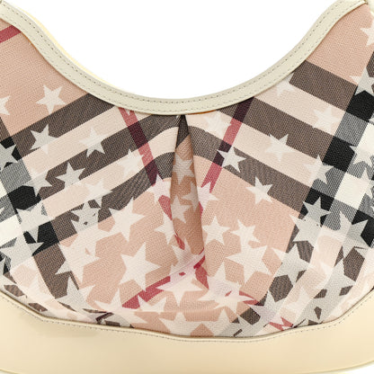 Burberry Patent Supernova Check Stars Small Hernville Hobo White 9 of 19