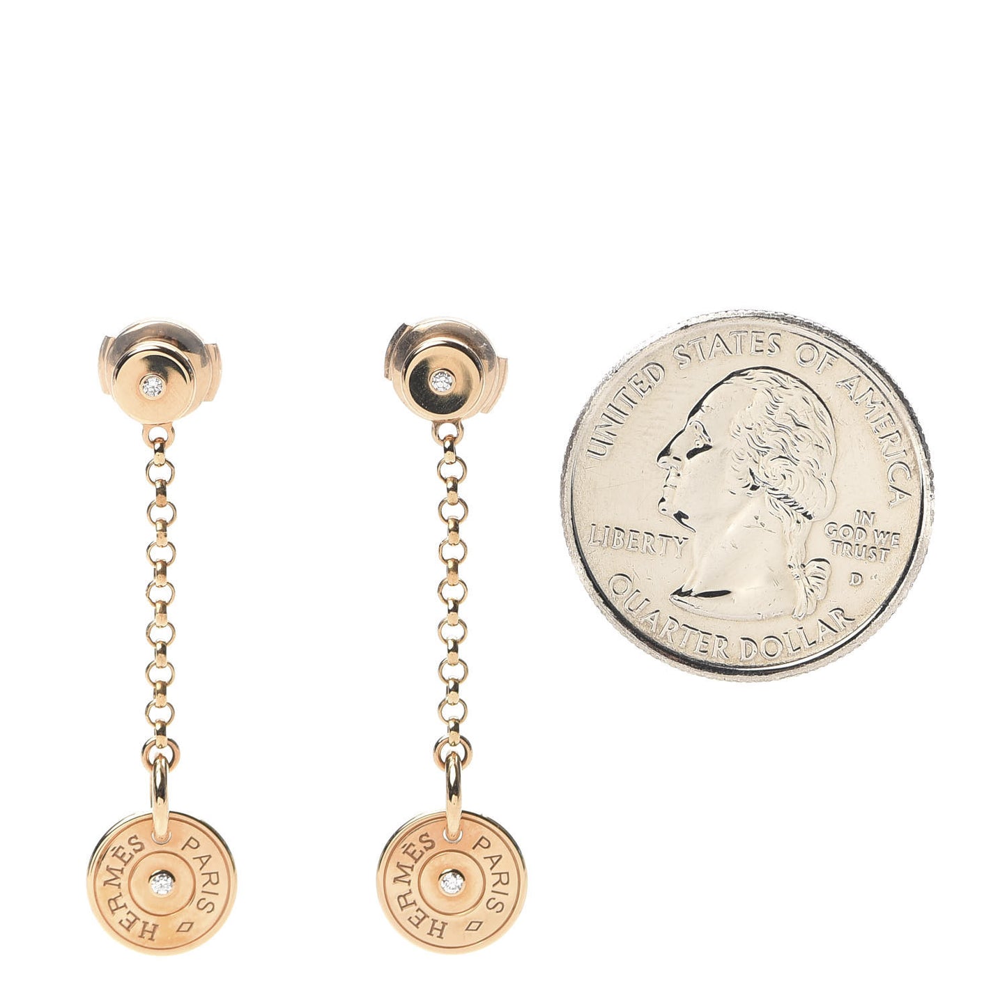 18K Rose Gold Diamond Gambade Clou de Selle Earrings