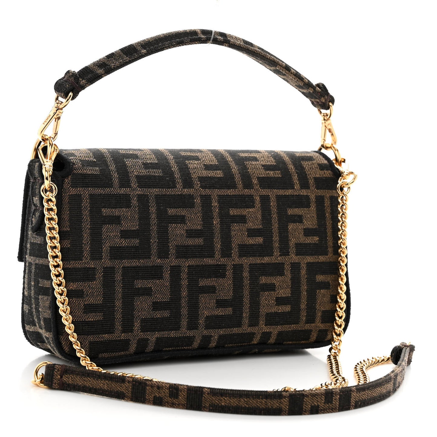 Fabric Jacquard FF 1974 Mini Baguette Tobacco Moro Black
