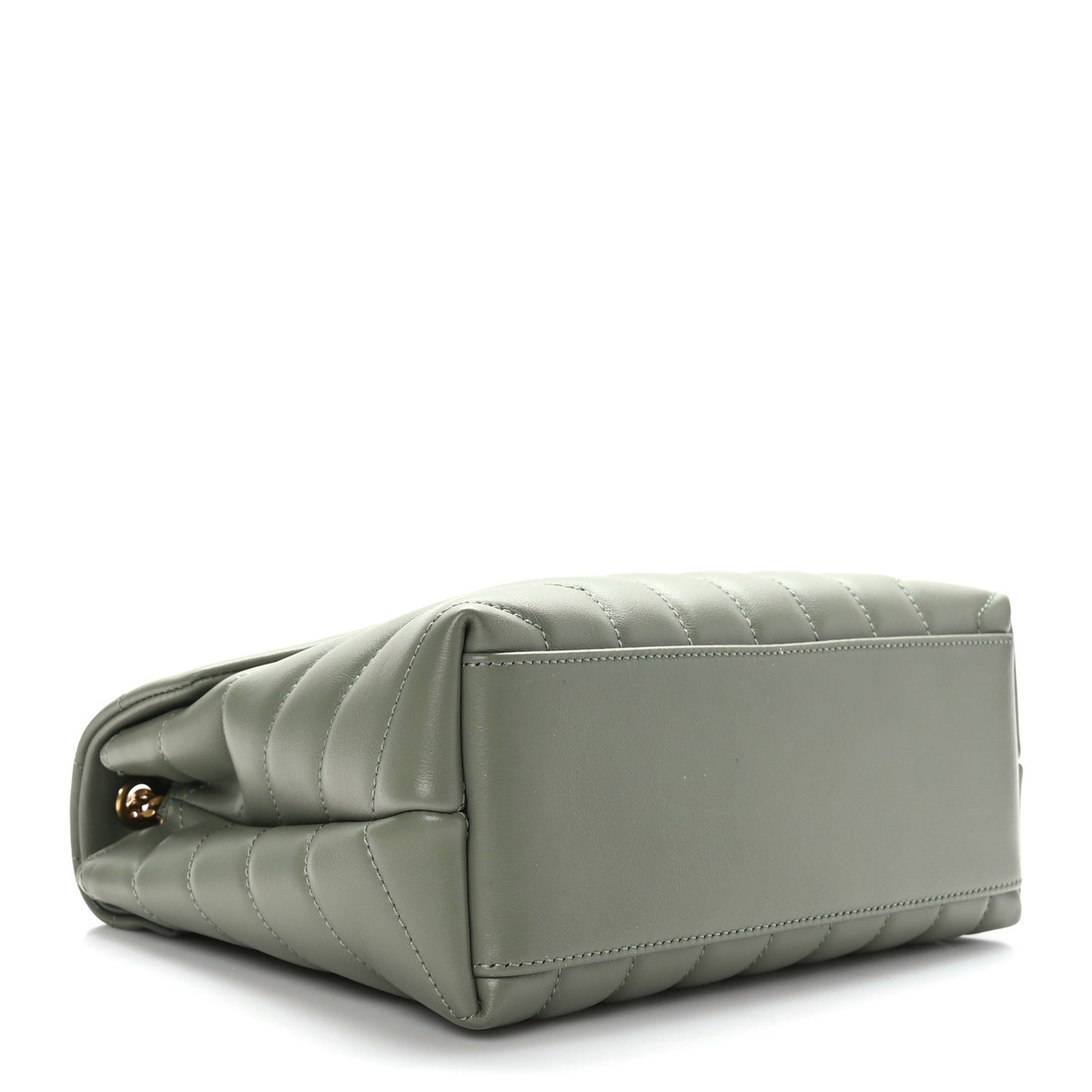 Calfskin Y Quilted Monogram Small Loulou Chain Satchel Light Sage