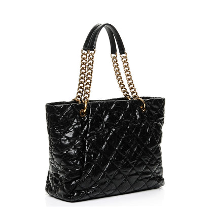 Chanel Glazed Caviar Large Coco Pleats Tote Black 3 of 7