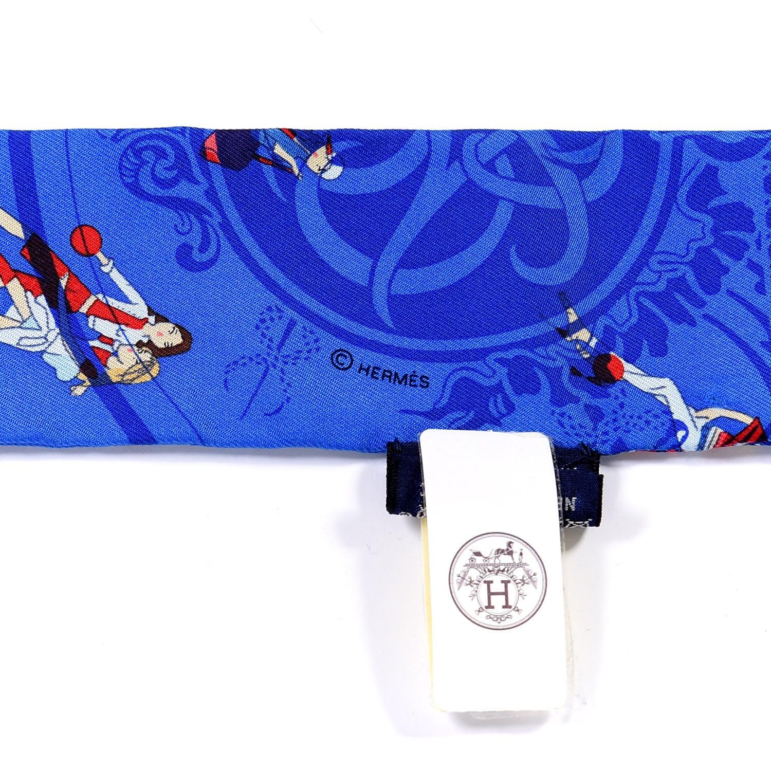 Hermes Silk Ex-Libris Les Parisiennes Twilly Bleu Royal Rouge Ciel 4 of 4