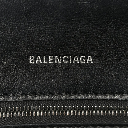 Balenciaga Shiny Calfskin Monochrome Crocodile Embossed Small Hourglass Top Handle Bag Black 6 of 14