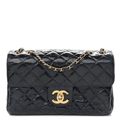 Chanel Glazed Crinkled Calfskin Flap Blue 1 of 9