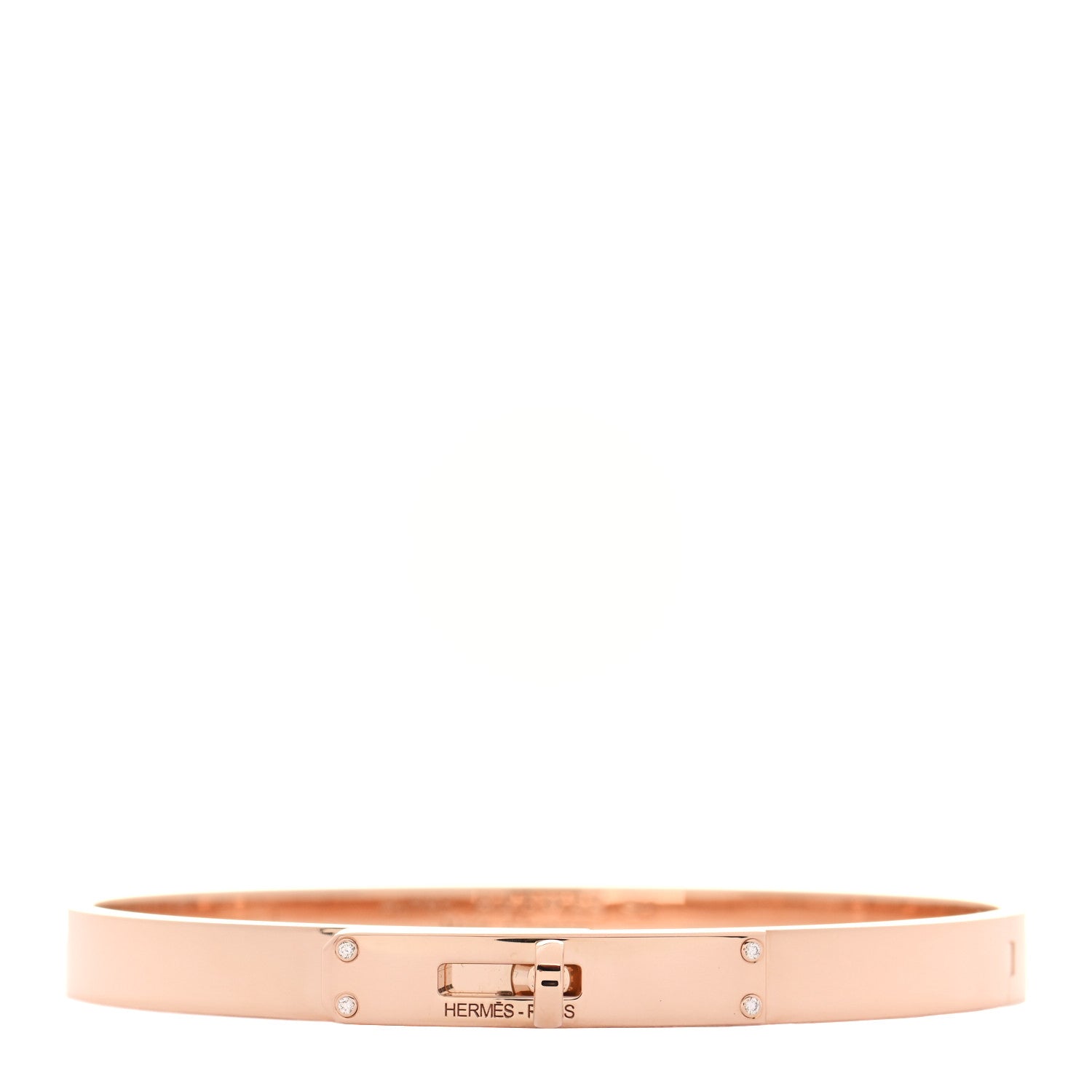 Hermes 18K Rose Gold Diamond PM Kelly Bracelet SH 1 of 5