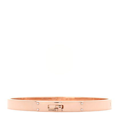 Hermes 18K Rose Gold Diamond PM Kelly Bracelet SH 1 of 5
